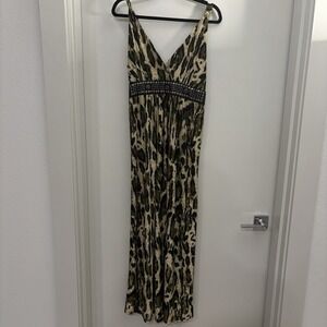 Maxi Halter Shoreline Dress Spaghetti Strap Front With‎ Rivits And Studs  L/XL